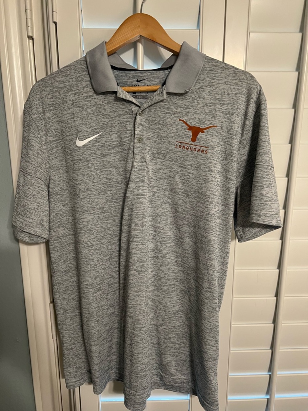 Nike Dri Fit Men's Gray Texas Longhorns Polo Shirt Size Large